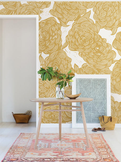 A-Street Prints Roses Ochre Wall Mural