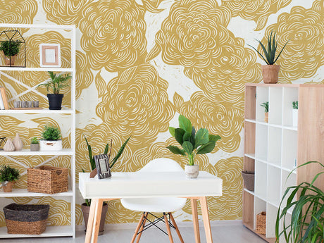 A-Street Prints Roses Ochre Wall Mural