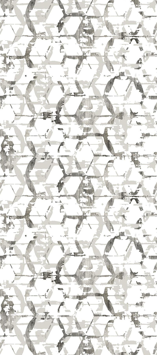 A-Street Prints Hex-A-Gone Dove Grey Wall Mural