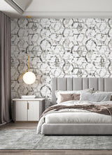 A-Street Prints Hex-A-Gone Dove Grey Wall Mural
