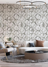 A-Street Prints Hex-A-Gone Dove Grey Wall Mural