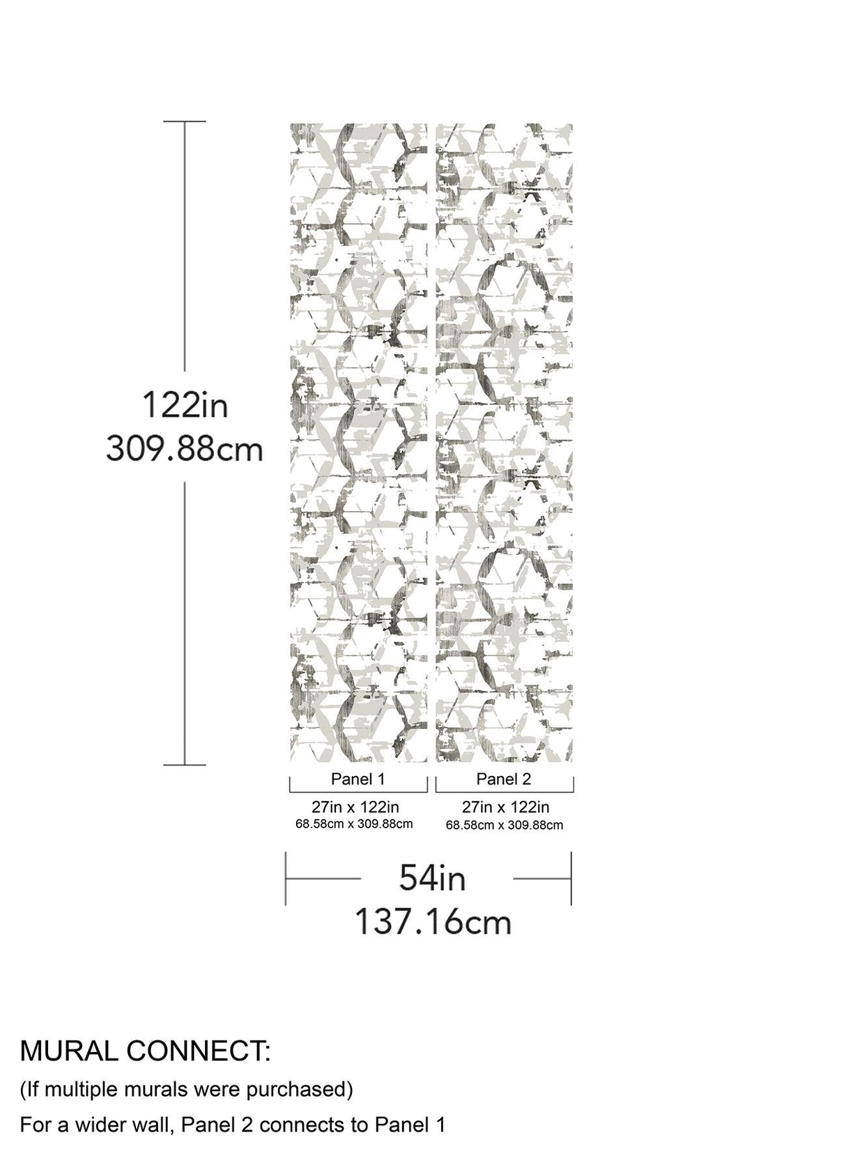 A-Street Prints Hex-A-Gone Dove Grey Wall Mural
