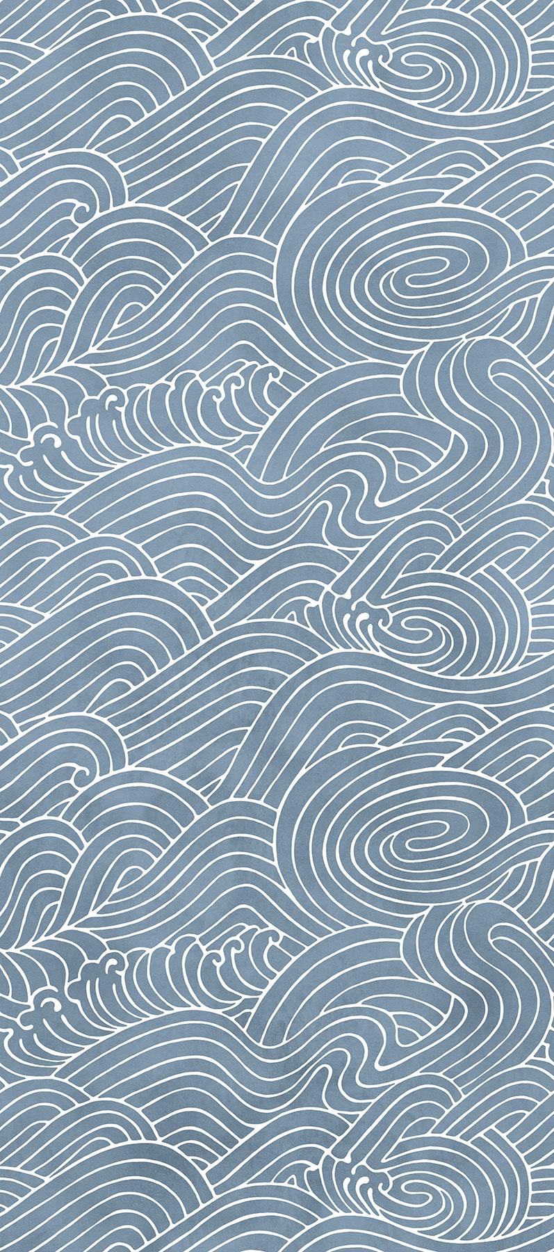 A-Street Prints Waves Ocean Blue Wall Mural