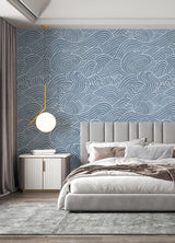 A-Street Prints Waves Ocean Blue Wall Mural