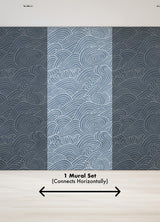 A-Street Prints Waves Ocean Blue Wall Mural