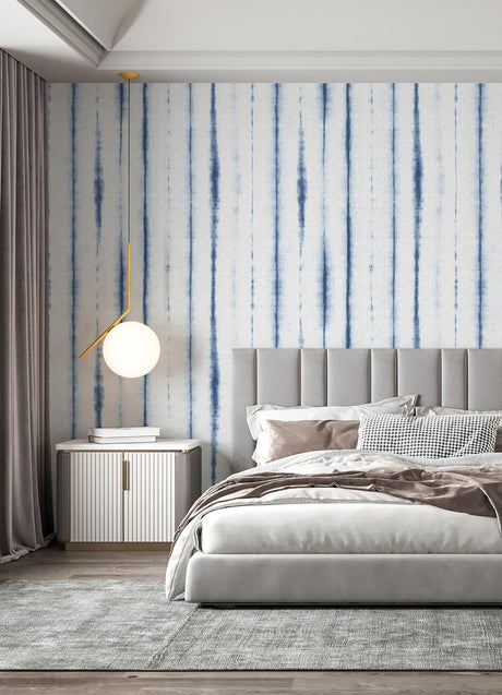 A-Street Prints Hello Shibori Denim Blue Wall Mural