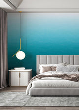 A-Street Prints Caribbean Sea Teal Blue Ombre Wall Mural