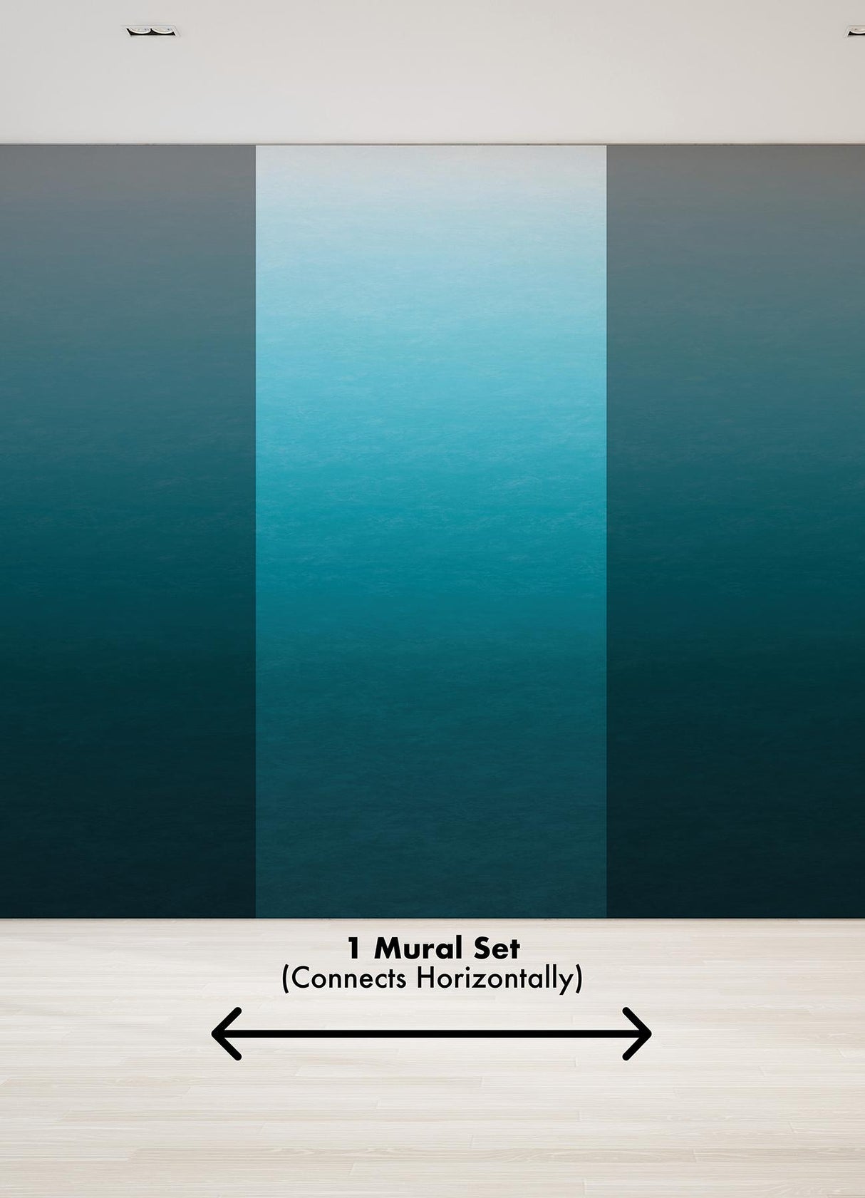 A-Street Prints Caribbean Sea Teal Blue Ombre Wall Mural