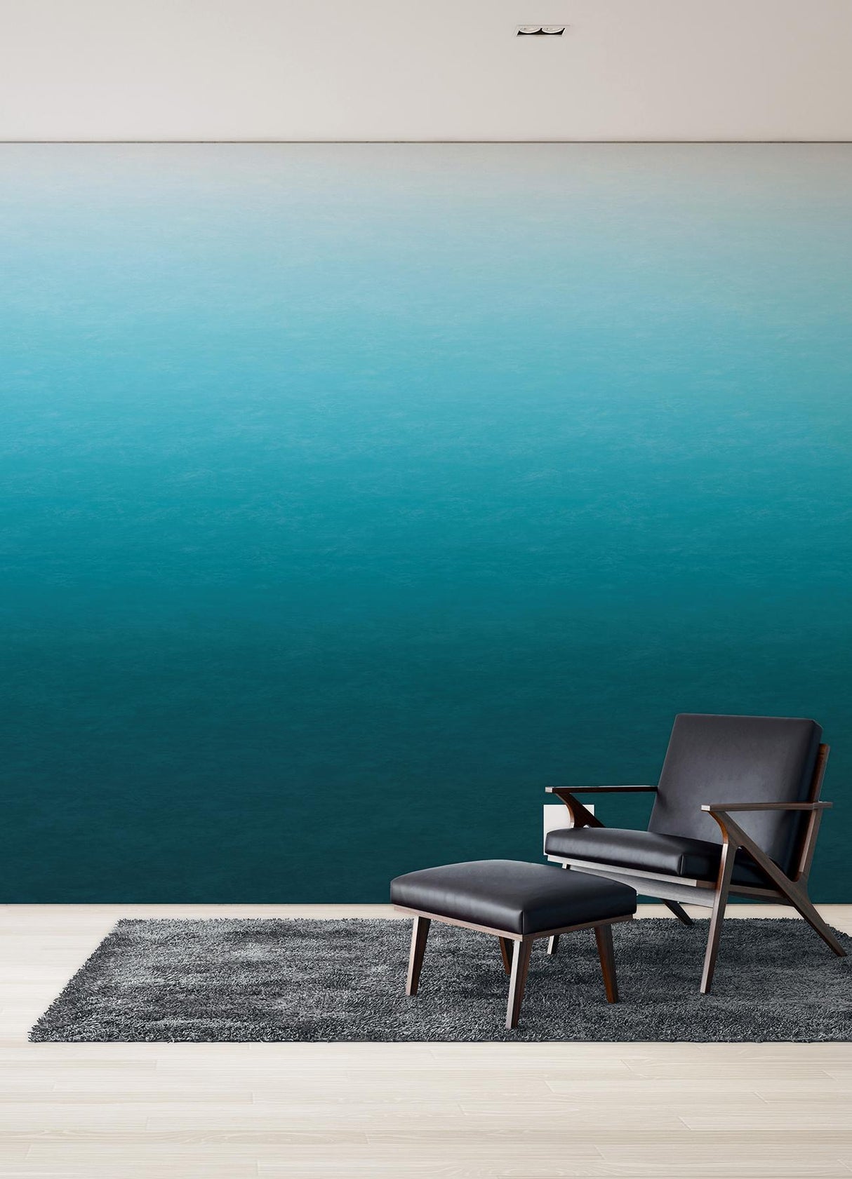 A-Street Prints Caribbean Sea Teal Blue Ombre Wall Mural