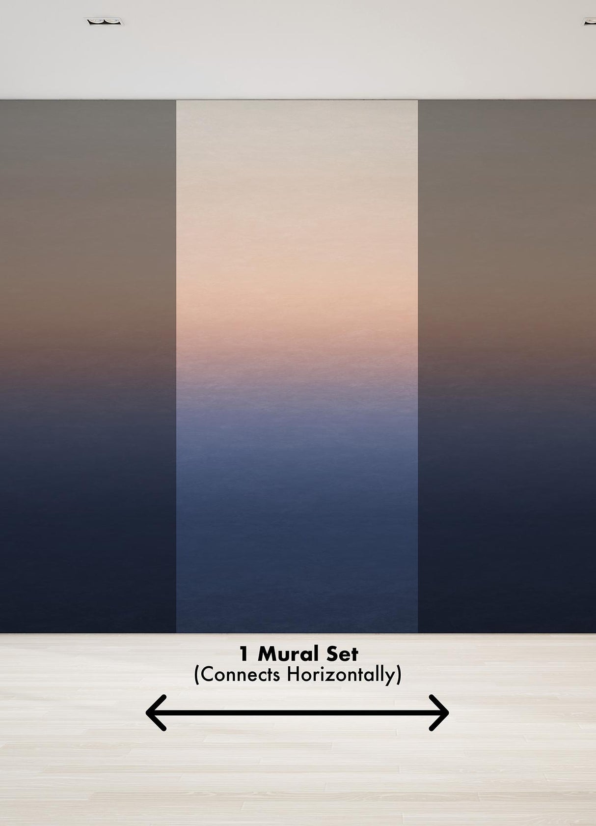 A-Street Prints Sunrise Orange & Blue Ombre Wall Mural