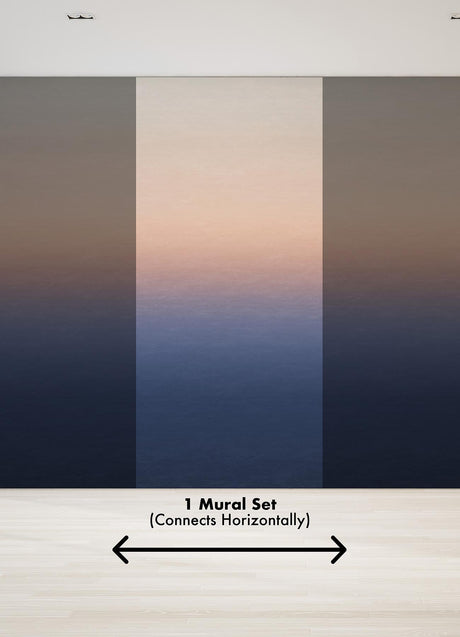 A-Street Prints Sunrise Orange & Blue Ombre Wall Mural