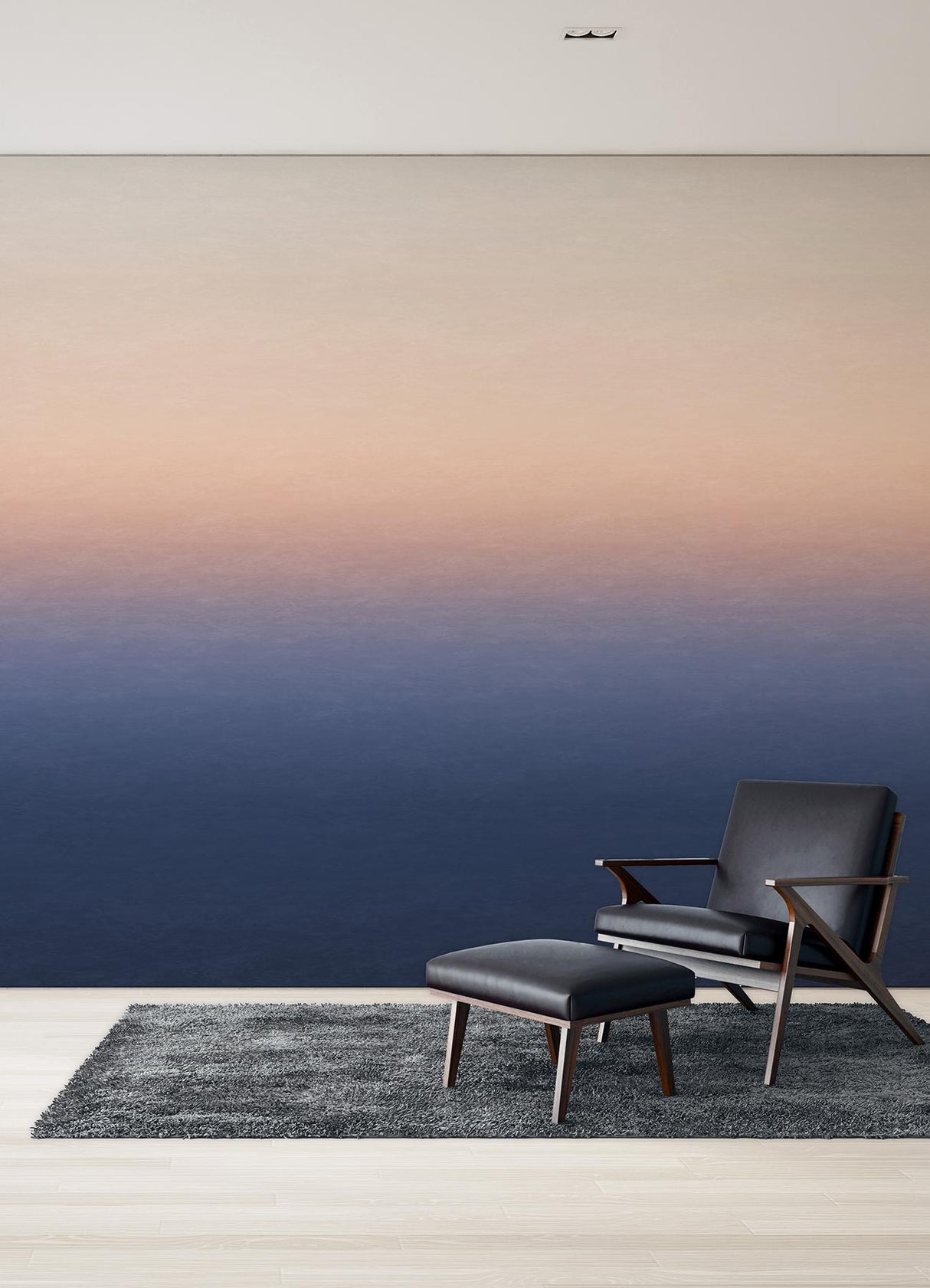 A-Street Prints Sunrise Orange & Blue Ombre Wall Mural