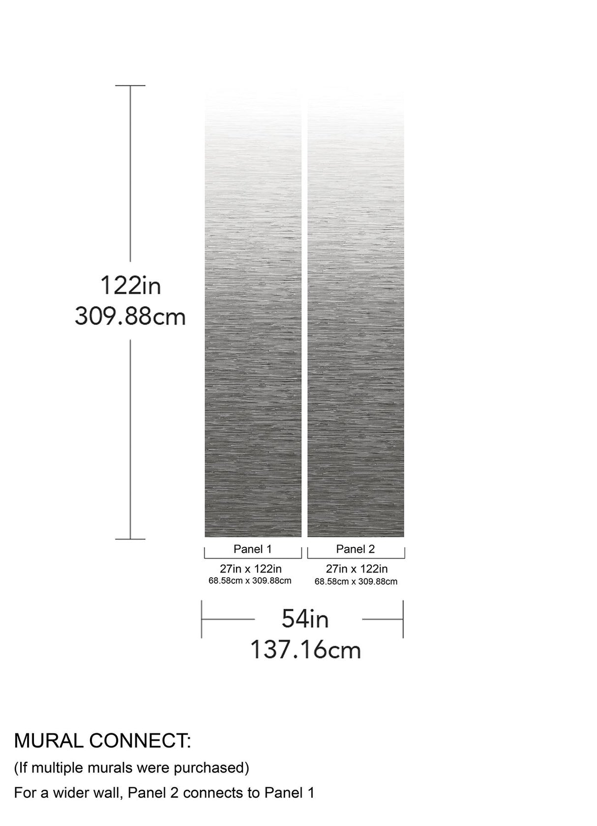 A-Street Prints Mist Light Grey Ombre Wall Mural