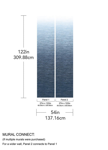 A-Street Prints Into the Deep Dark Blue Ombre Wall Mural