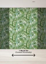 A-Street Prints Tropical Palm Leaf Green Wall Mural