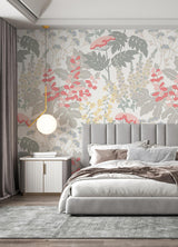 A-Street Prints Pink Paradise Pink & Dove Grey Wall Mural