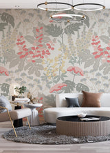 A-Street Prints Pink Paradise Pink & Dove Grey Wall Mural