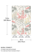 A-Street Prints Pink Paradise Pink & Dove Grey Wall Mural