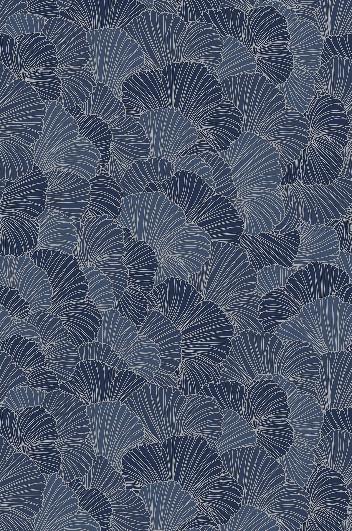 A-Street Prints Petals Royal Blue Wall Mural