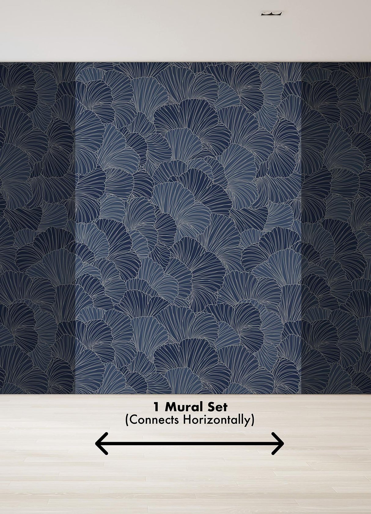 A-Street Prints Petals Royal Blue Wall Mural