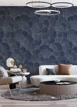 A-Street Prints Petals Royal Blue Wall Mural