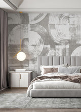 A-Street Prints Brushstrokes Dove Grey Wall Mural