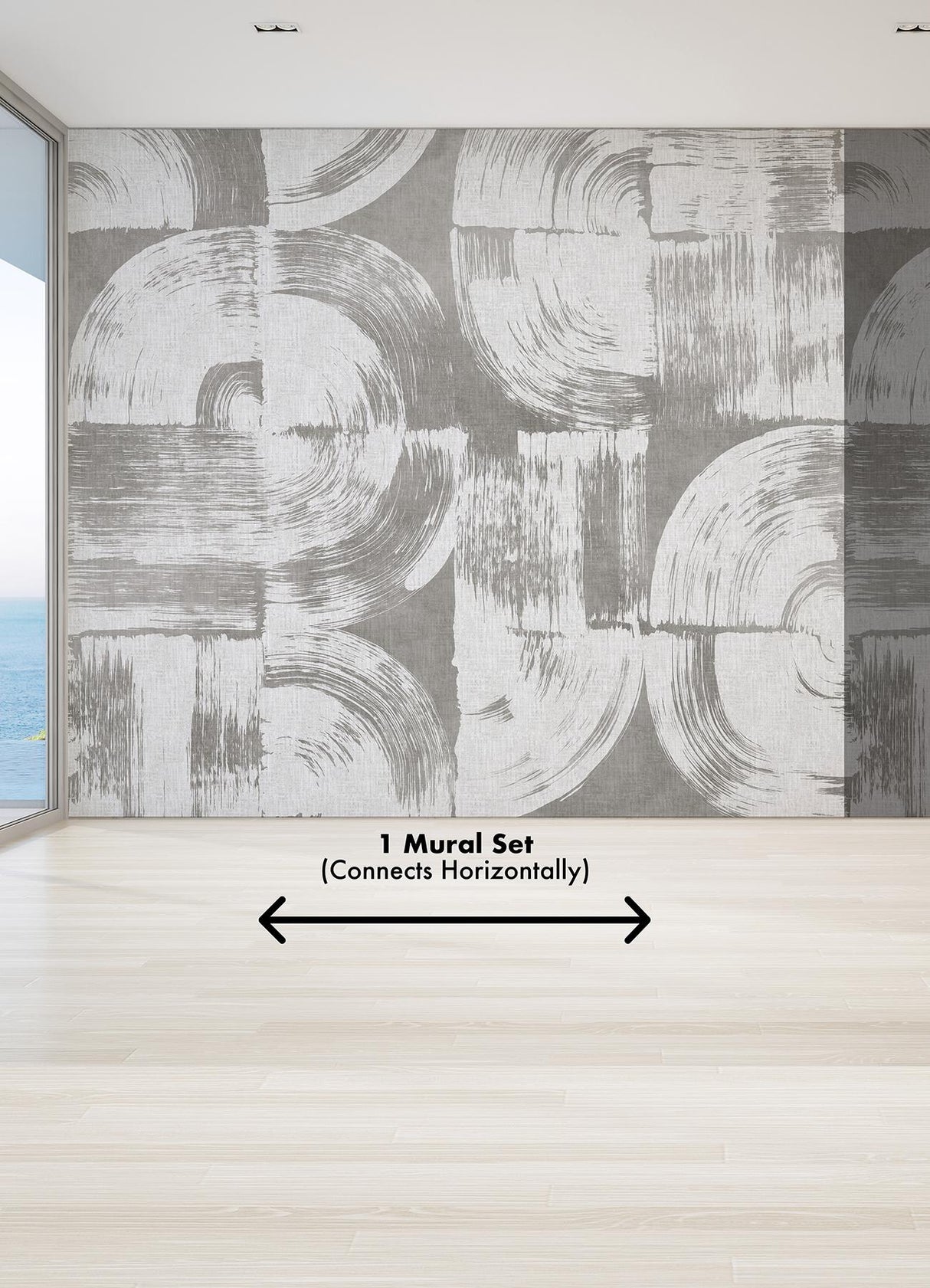 A-Street Prints Brushstrokes Dove Grey Wall Mural