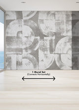 A-Street Prints Brushstrokes Dove Grey Wall Mural