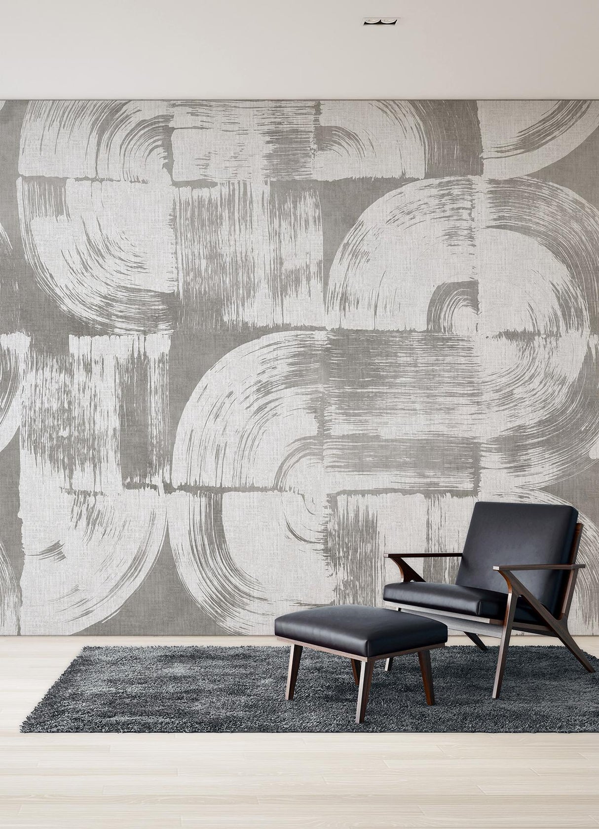 A-Street Prints Brushstrokes Dove Grey Wall Mural