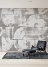 A-Street Prints Brushstrokes Dove Grey Wall Mural
