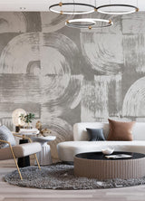 A-Street Prints Brushstrokes Dove Grey Wall Mural