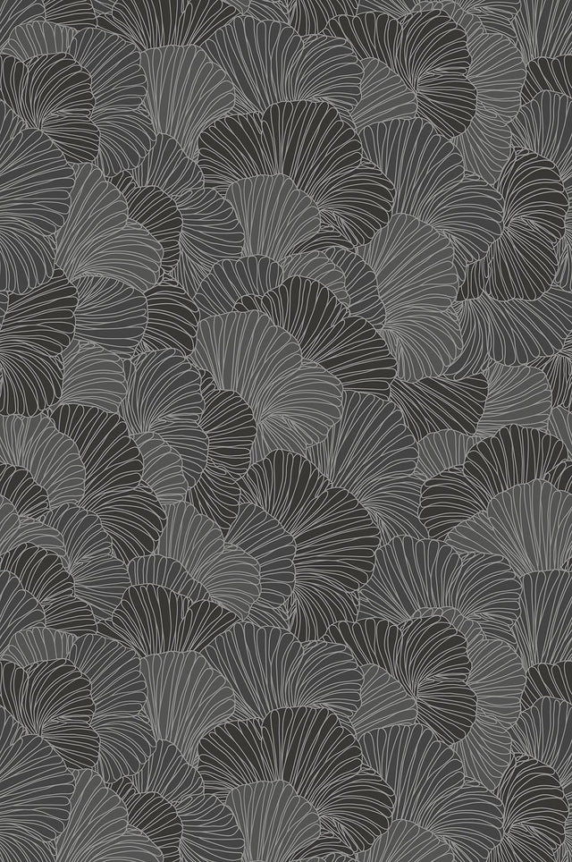 A-Street Prints Petals Charcoal Grey Wall Mural