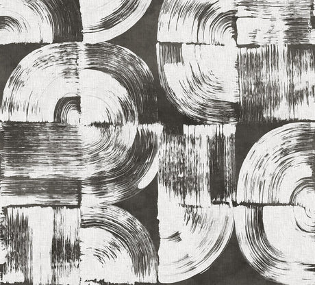 A-Street Prints Brushstrokes Charcoal Grey Wall Mural