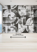 A-Street Prints Brushstrokes Charcoal Grey Wall Mural