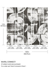 A-Street Prints Brushstrokes Charcoal Grey Wall Mural