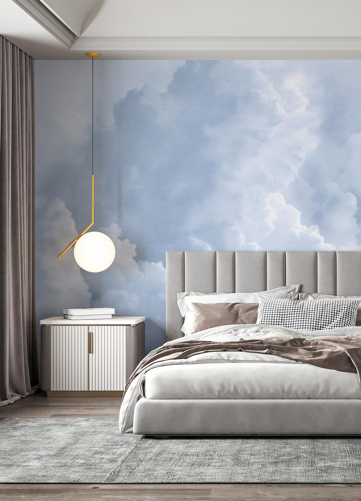 A-Street Prints In The Clouds Sky Blue Wall Mural