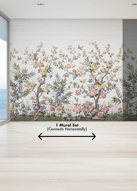 A-Street Prints Spring Chinoiserie Soft White Wall Mural
