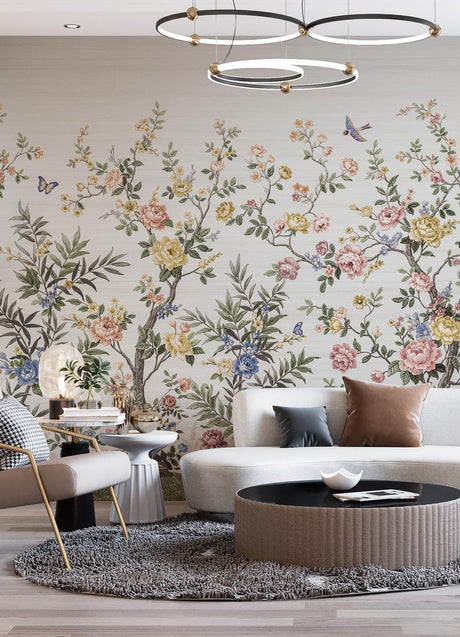 A-Street Prints Spring Chinoiserie Soft White Wall Mural