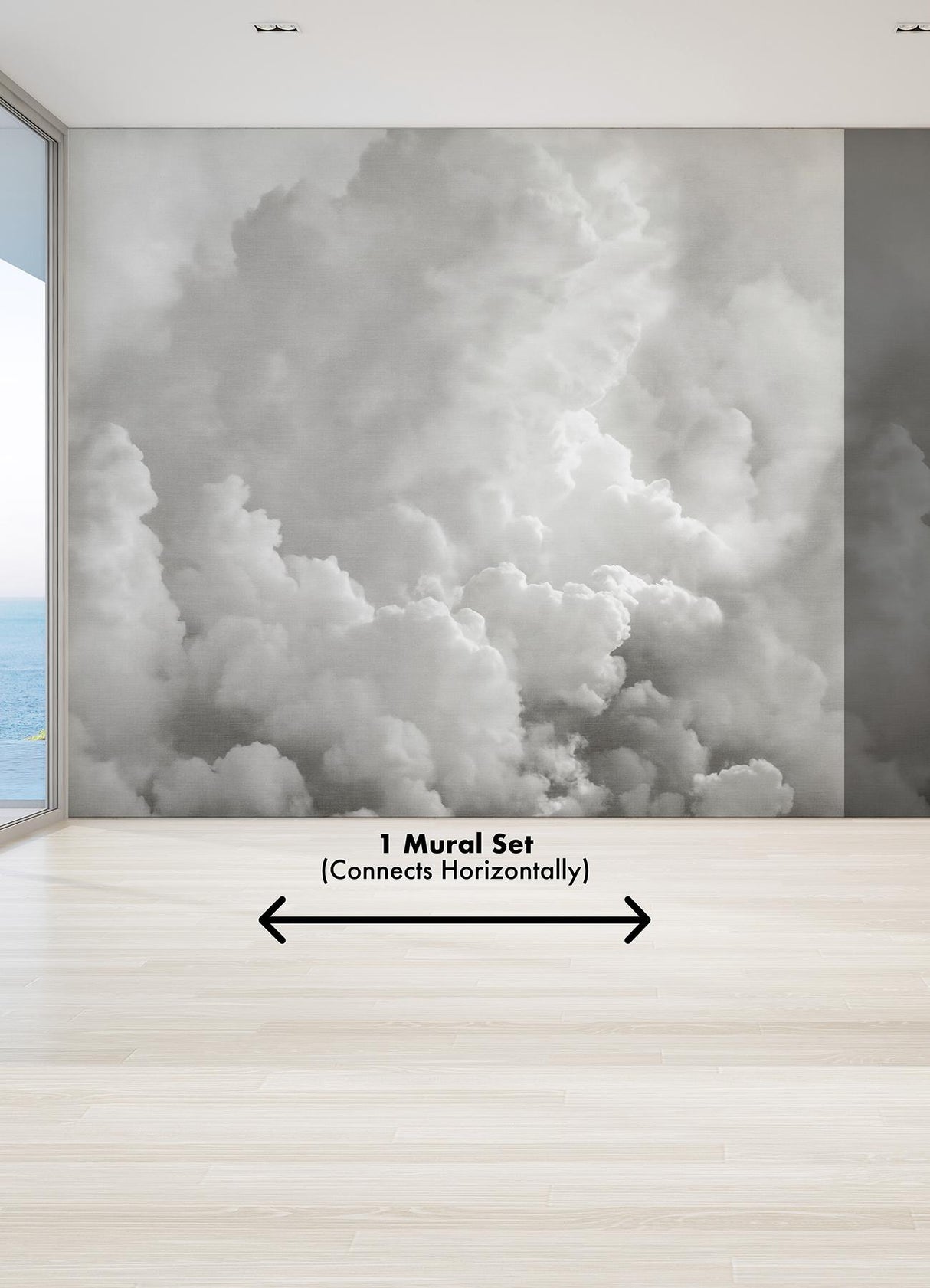 A-Street Prints In the Clouds Dove Grey Wall Mural