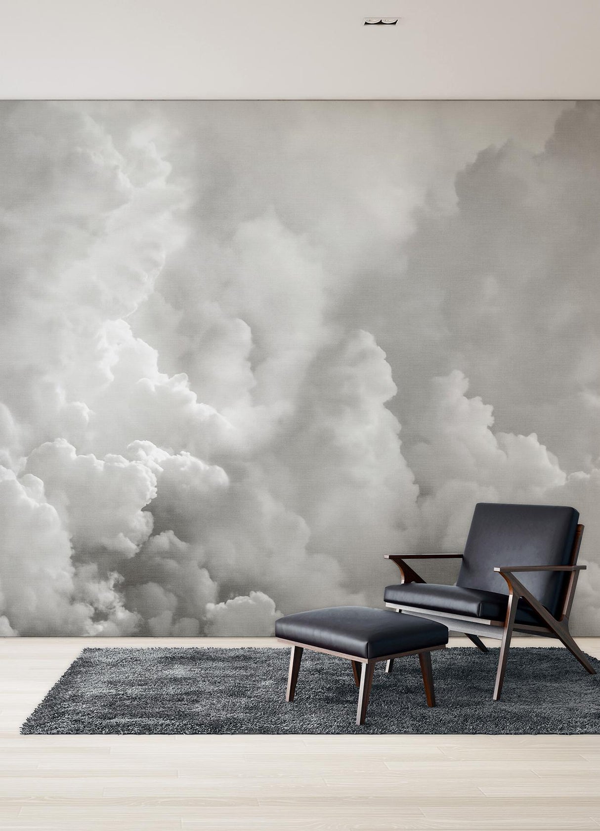 A-Street Prints In the Clouds Dove Grey Wall Mural