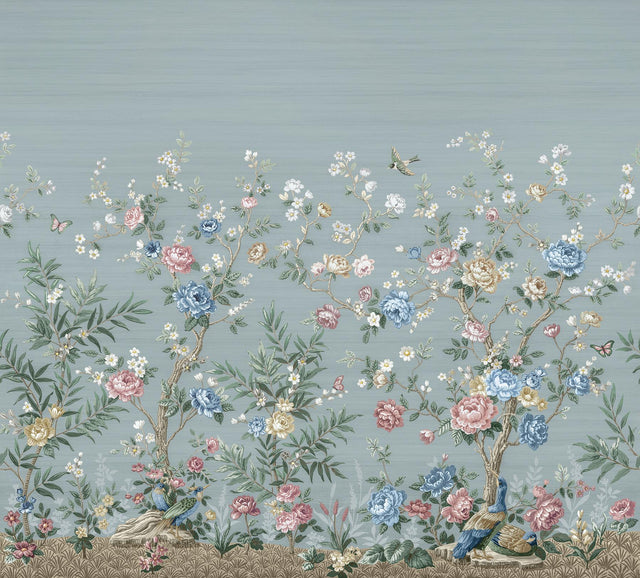 A-Street Prints Winter Chinoiserie Robin's Egg Blue Wall Mural