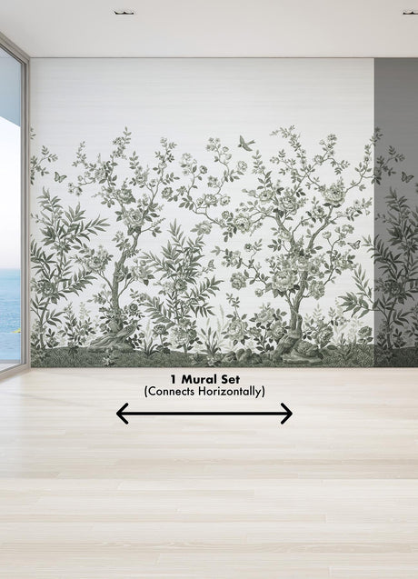 A-Street Prints Forest Chinoiserie Sage Green Wall Mural