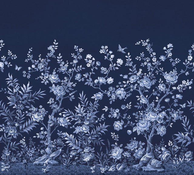 A-Street Prints Twilight Chinoiserie Midnight Blue Wall Mural