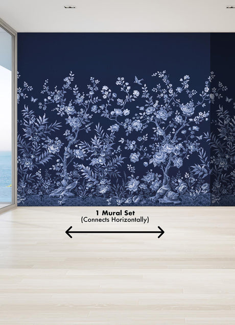 A-Street Prints Twilight Chinoiserie Midnight Blue Wall Mural