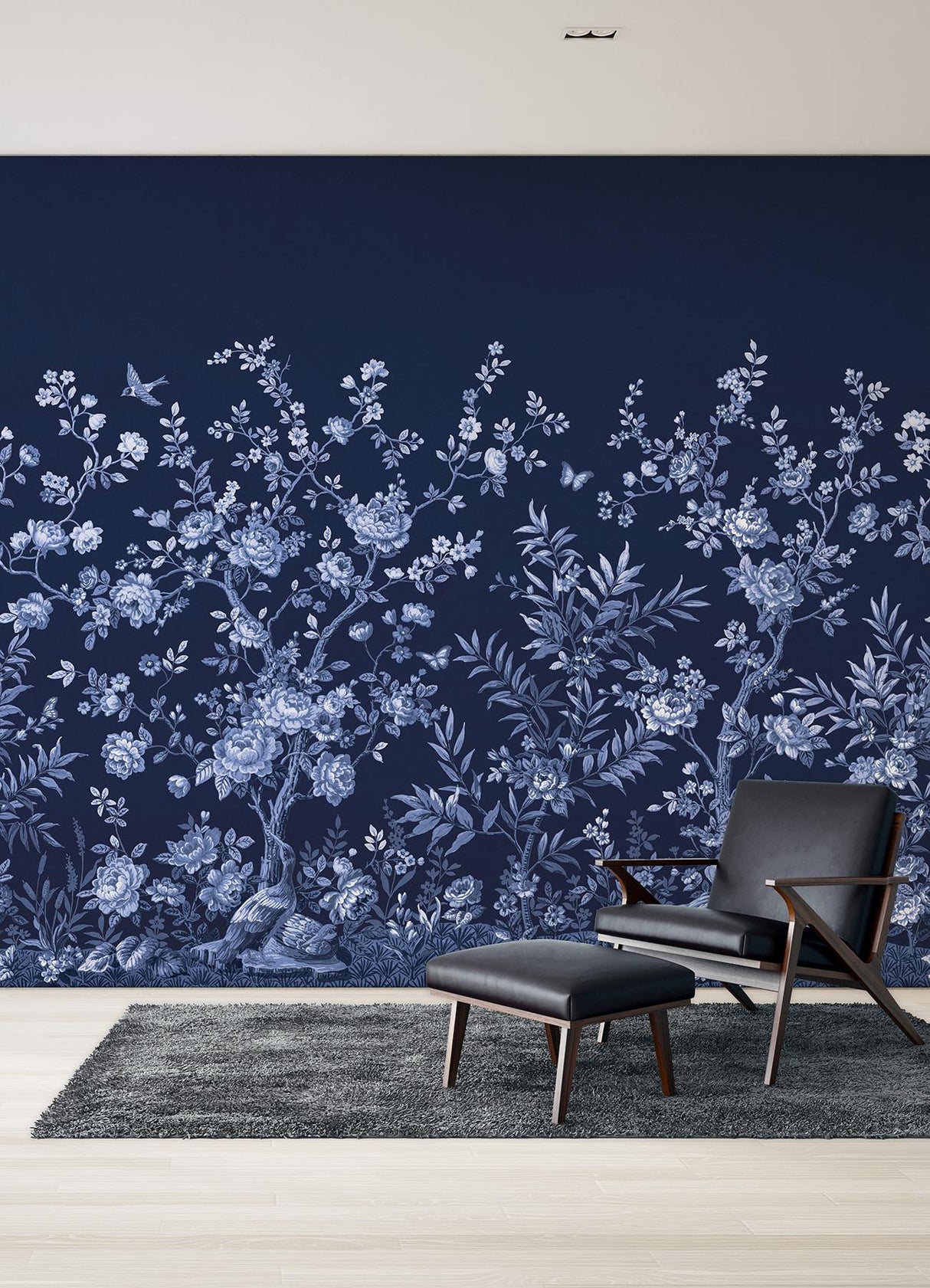 A-Street Prints Twilight Chinoiserie Midnight Blue Wall Mural