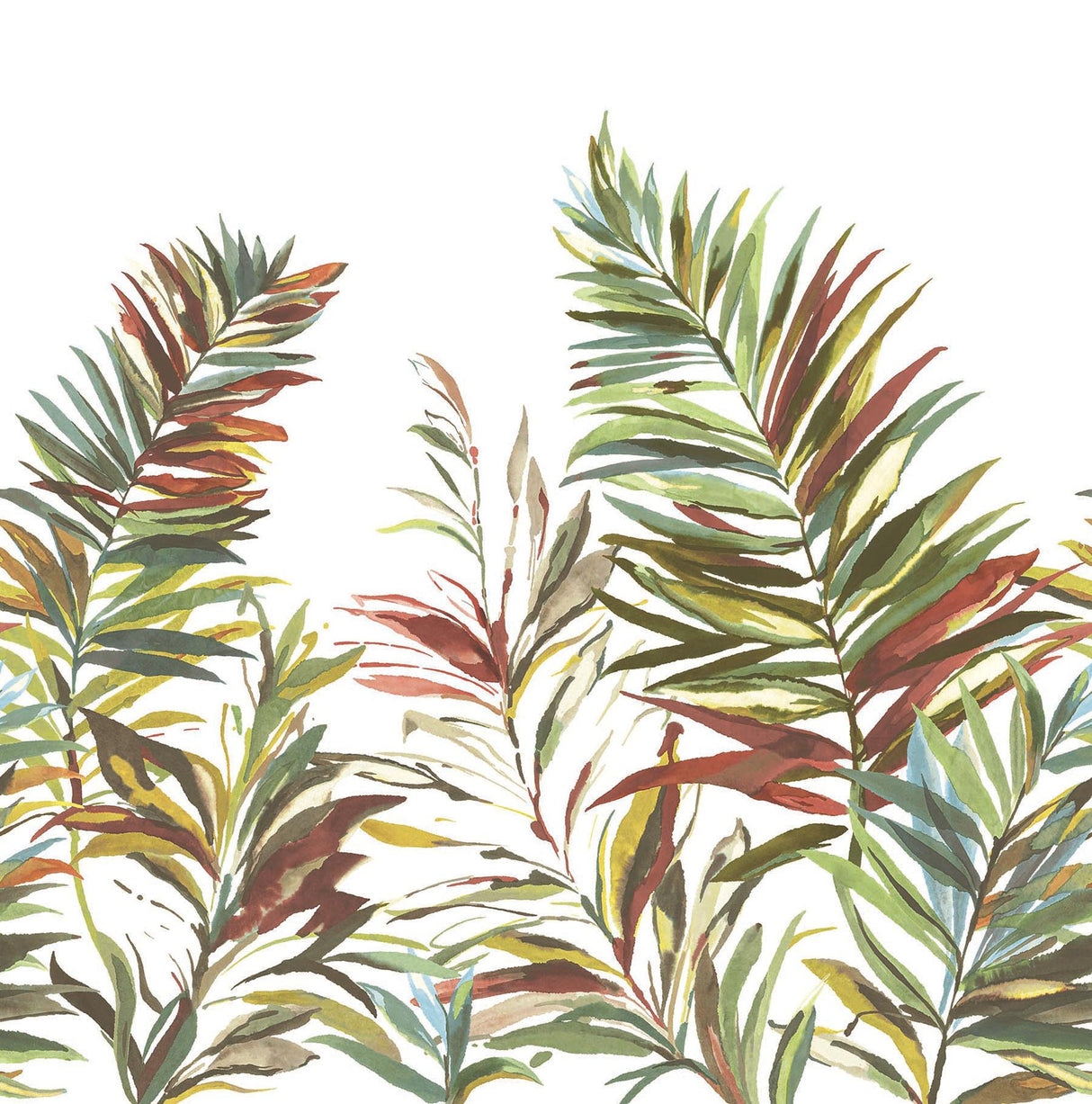 York Wallcoverings Swaying Palms Rouge & Mink Mural