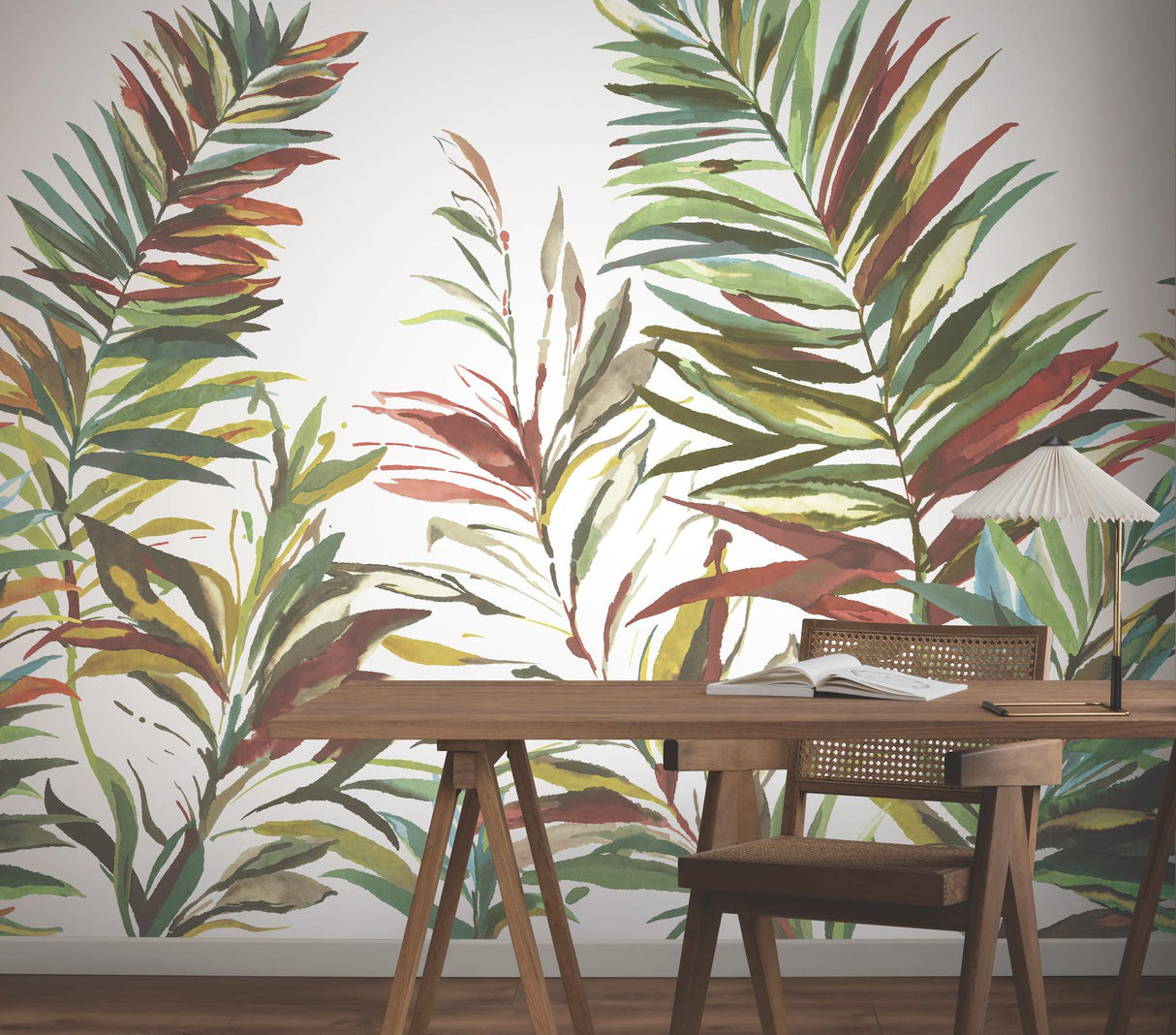 York Wallcoverings Swaying Palms Rouge & Mink Mural
