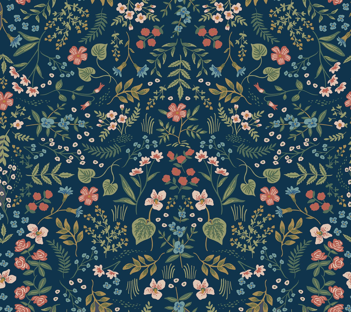 Rifle Paper Co. Wildwood Navy Peel & Stick Wallpaper