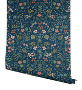 Rifle Paper Co. Wildwood Navy Peel & Stick Wallpaper