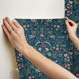Rifle Paper Co. Wildwood Navy Peel & Stick Wallpaper